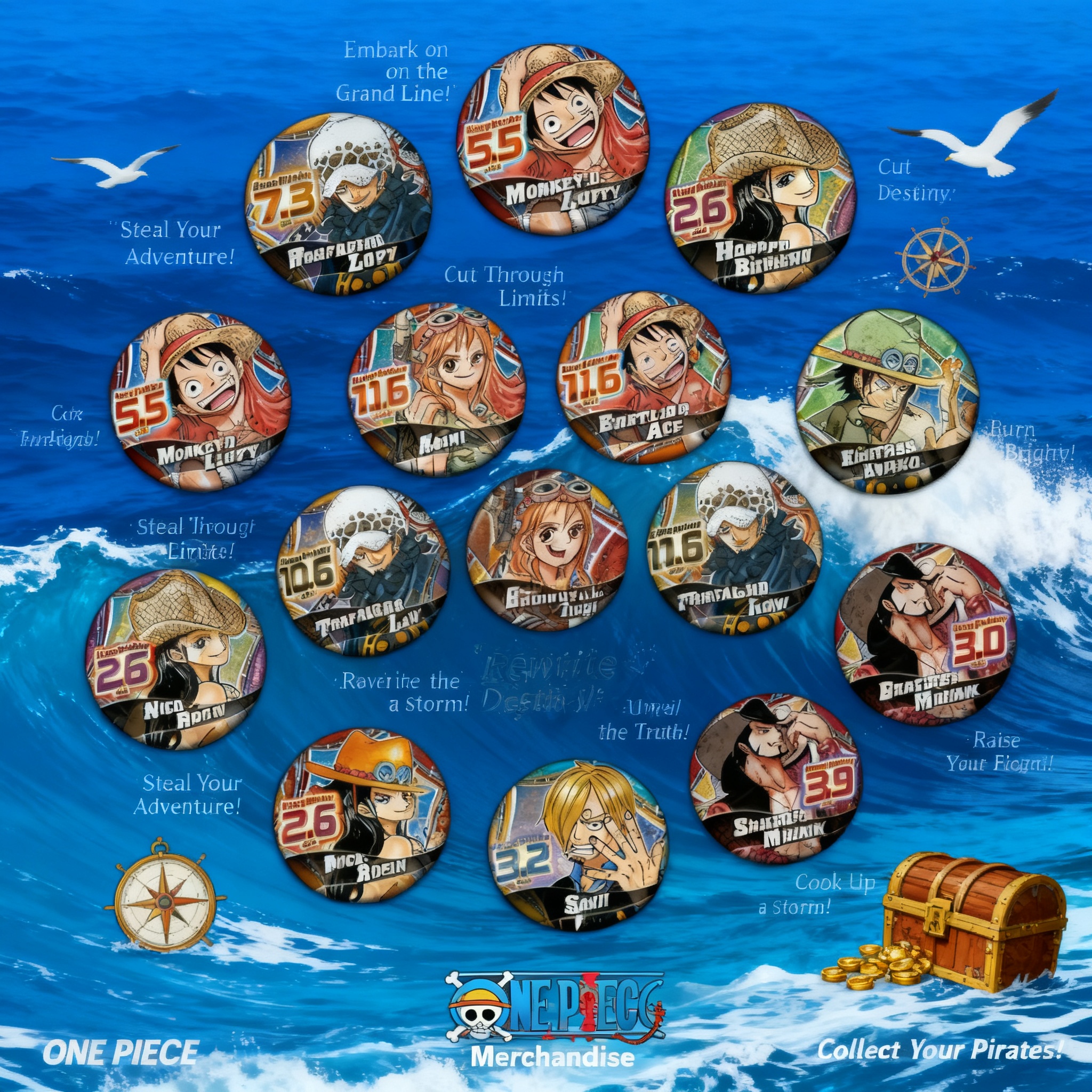One Piece Anime Badge Pin Chin - Anime Cosplay Merchandise review and price